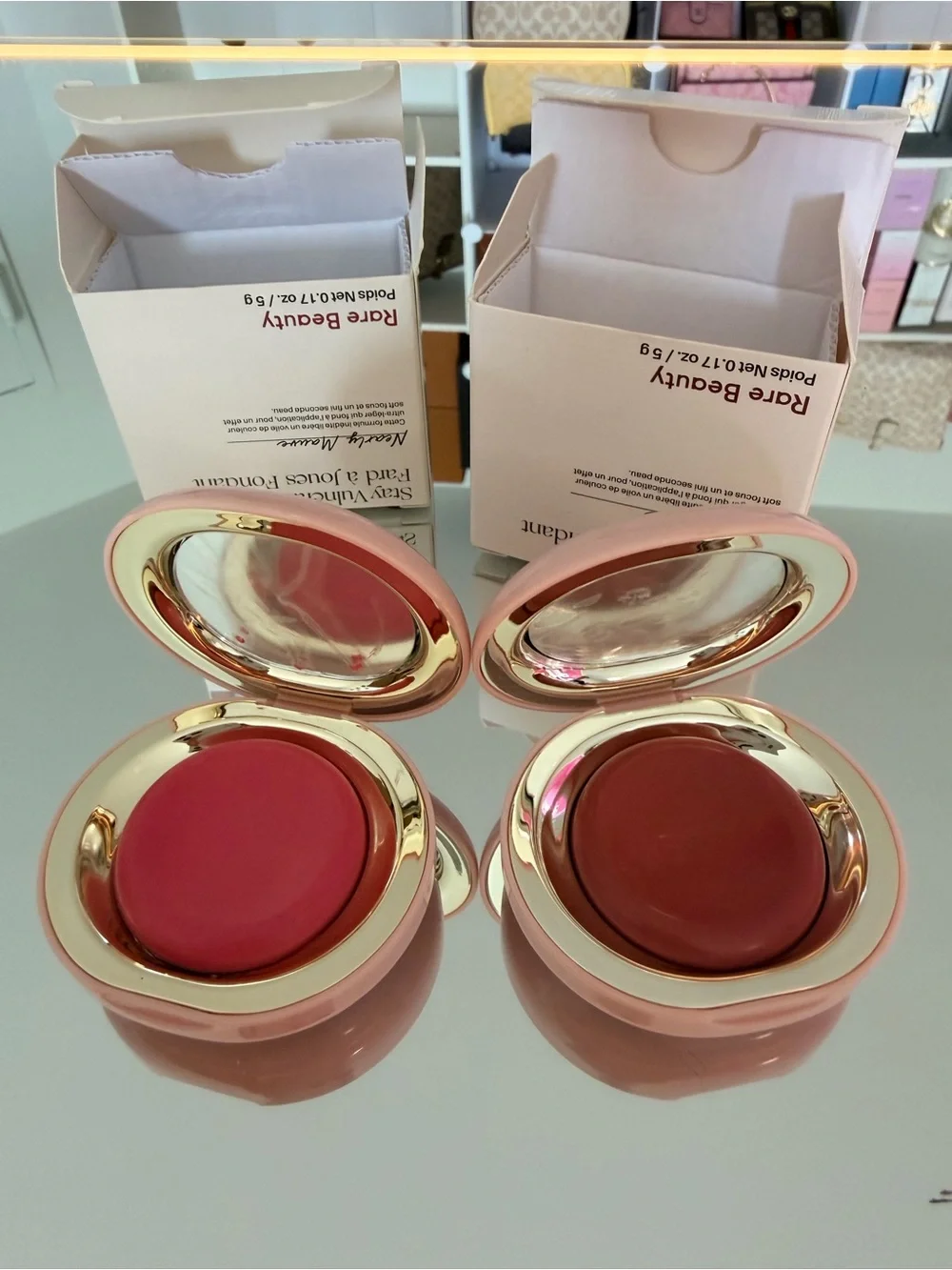 Rare Beauty Cream Blush Duo — Bright Pink & Warm Rose